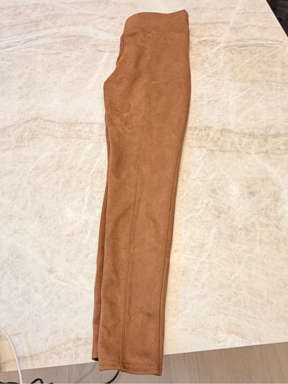 SPANX Brown Suede-Look Leggings - Picture 2 of 3